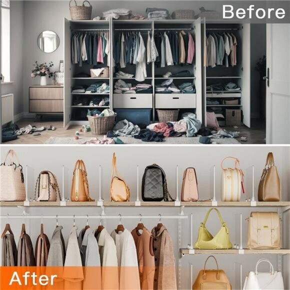 Clear Acrylic Shelf Dividers Closet Organizer 8 Pack Purse Towel Blanket Storage - Picture 5 of 8